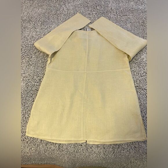 MAX STUDIO S Cream 100% linen Longline slit blazer - Picture 11 of 12